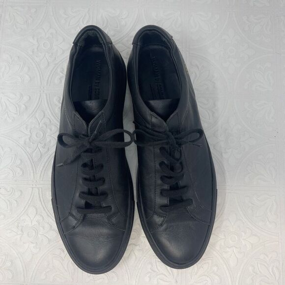 Woman by Common Projects Black Original Achilles Leather Low Sneakers Size 8 - Picture 2 of 9